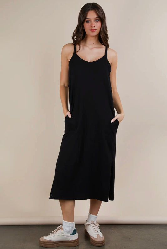 Sleeveless Casual Midi Dress