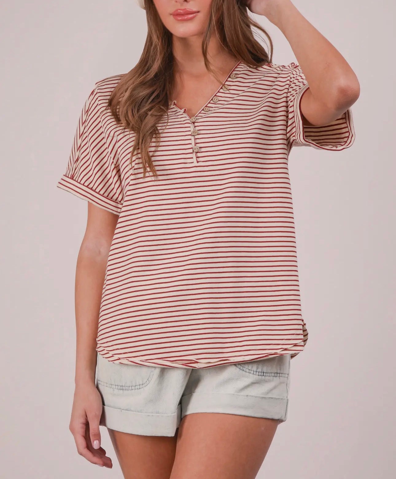Button Down Striped Top