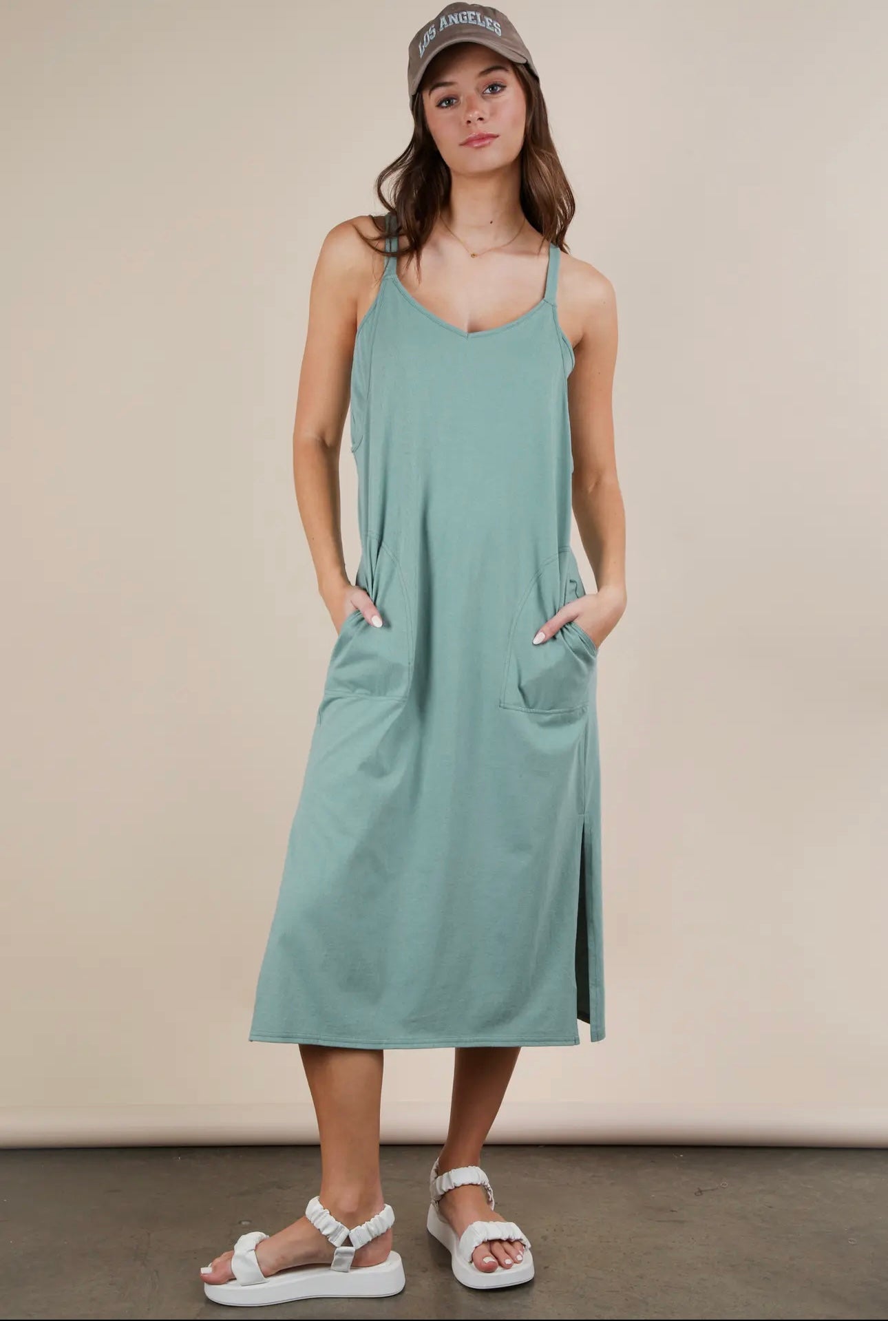 Sleeveless Casual Midi Dress