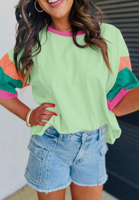 Color Block Oversized Top