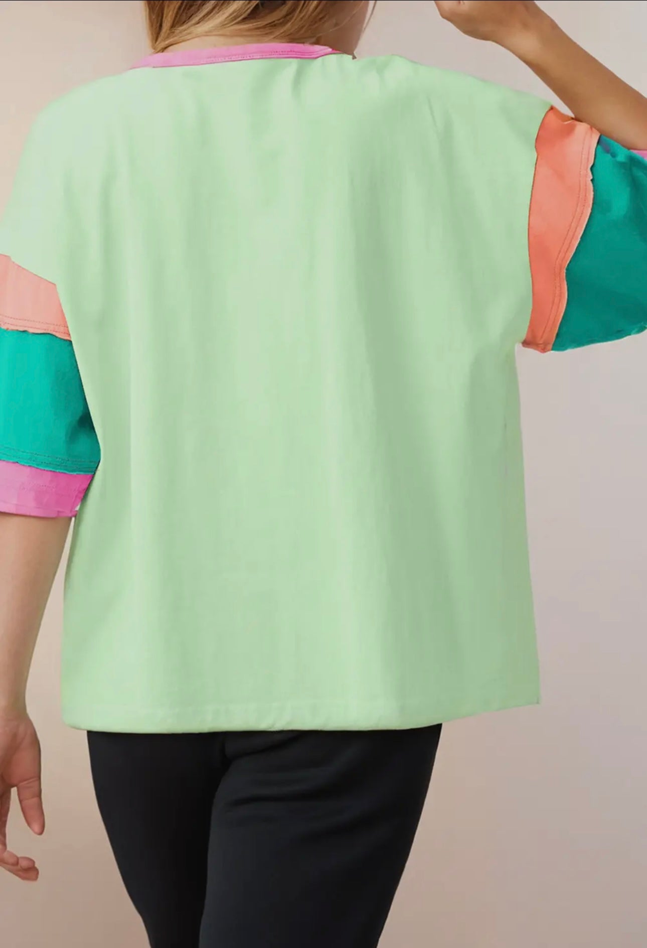 Color Block Oversized Top
